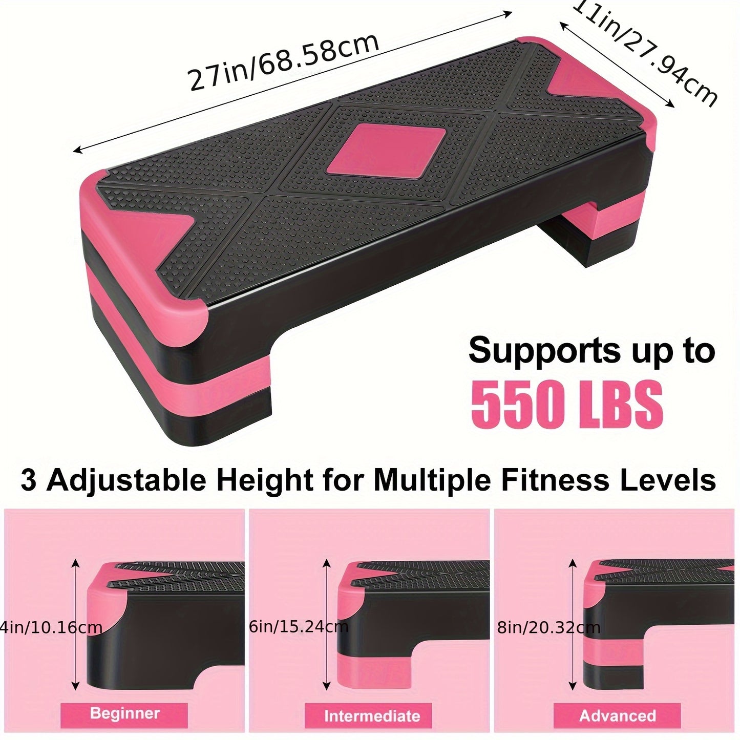 Adjustable Aerobic Stepper Platform for Home Workouts and Fitness Enthusiasts - Revitalize Mind Body