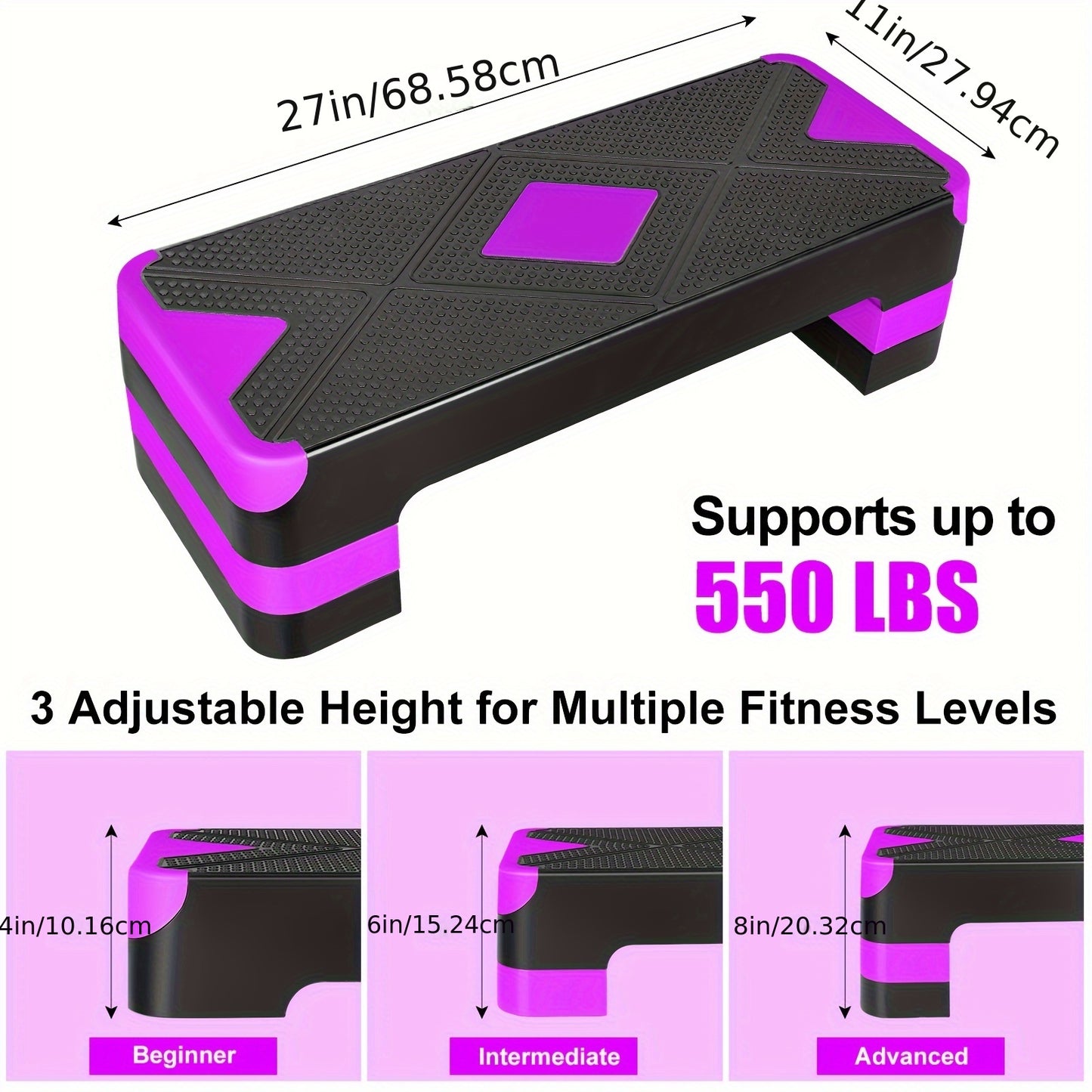 Adjustable Aerobic Stepper Platform for Home Workouts and Fitness Enthusiasts - Revitalize Mind Body
