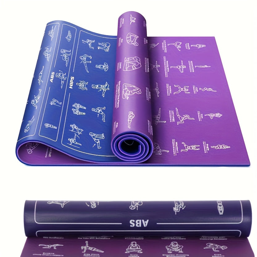 Non Slip Extra Thick Yoga Mat With Pose Patterns Storage