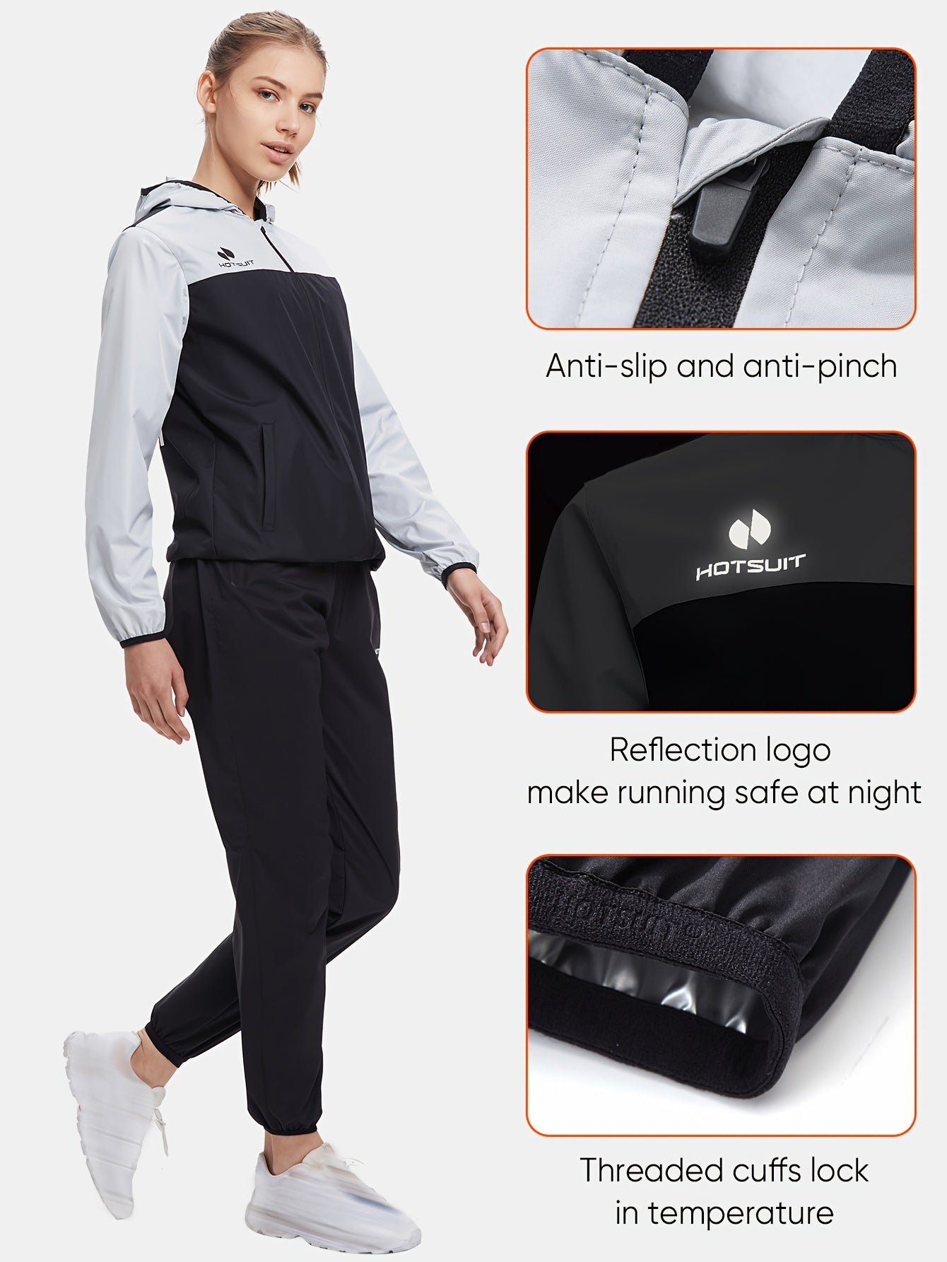 HOTSUIT Women's Sweat Sauna Suit With Hooded Jacket And Pants - Revitalize Mind Body