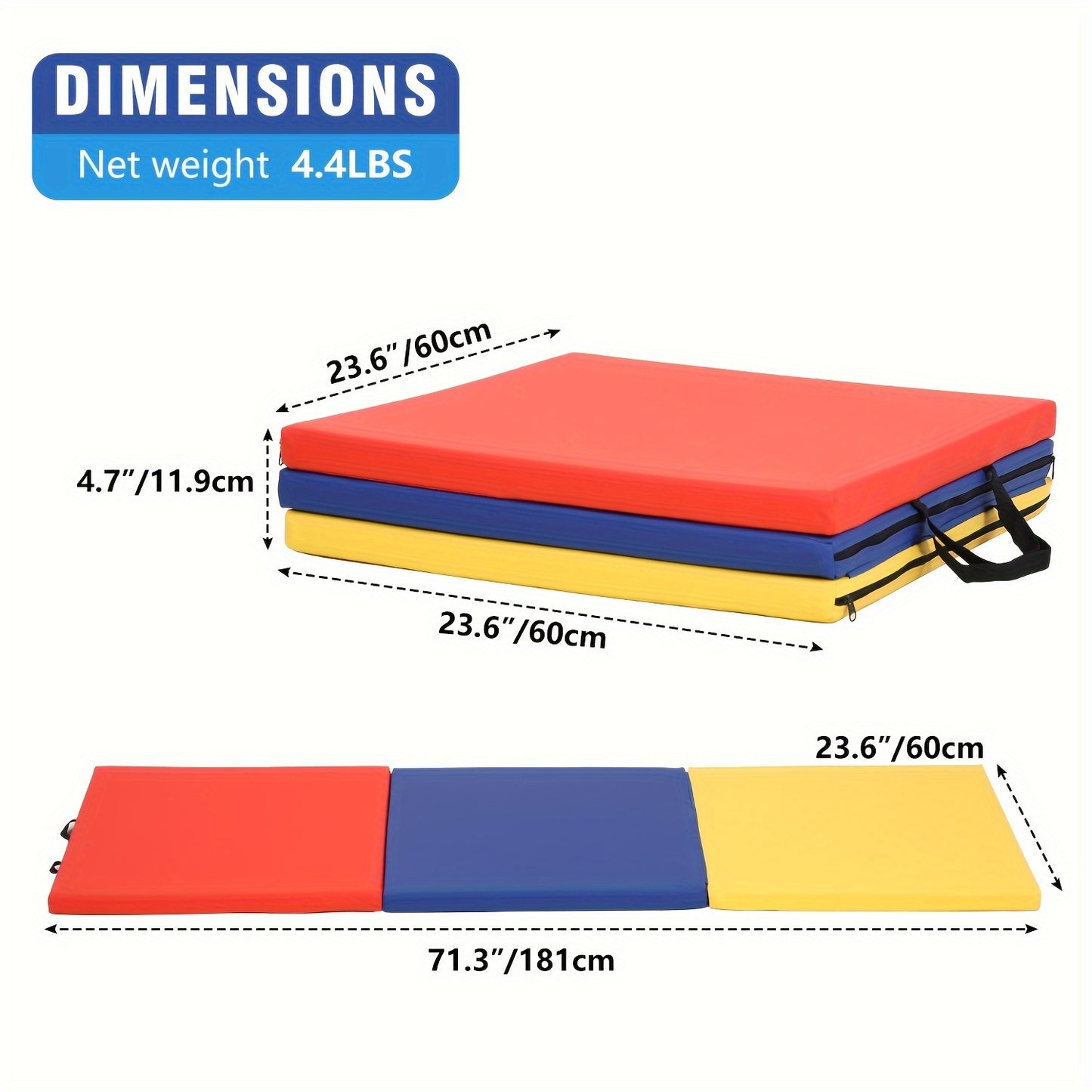 DOPINMIN 3 Fold Yoga Mat Durable NonSlip Training Essential