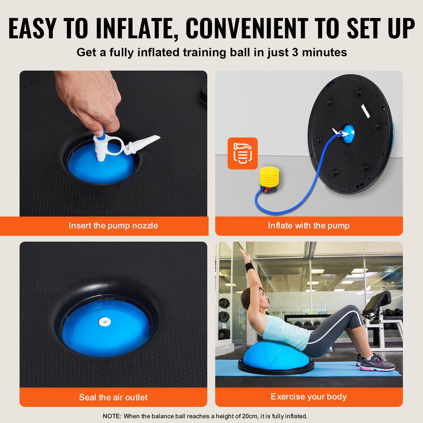 HAPPYBUY Half Exercise Ball Trainer With Bands And Pump - Revitalize Mind Body