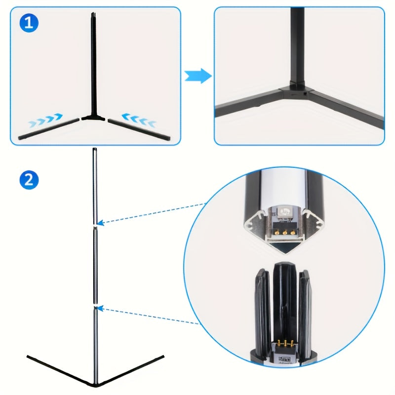Corner Floor Lamp With RGB LED Remote App Music Sync