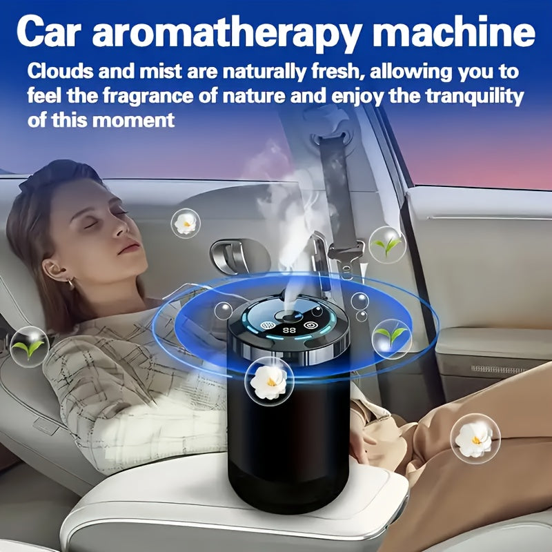 2025 New Car Automatic Aromatherapy Machine, with 5-color LED Light, Car Deodorization and Sterilization, Car Aroma Deodorizing Spray Air Freshener One Machine Three Bottles of Essential Oils - Revitalize Mind Body