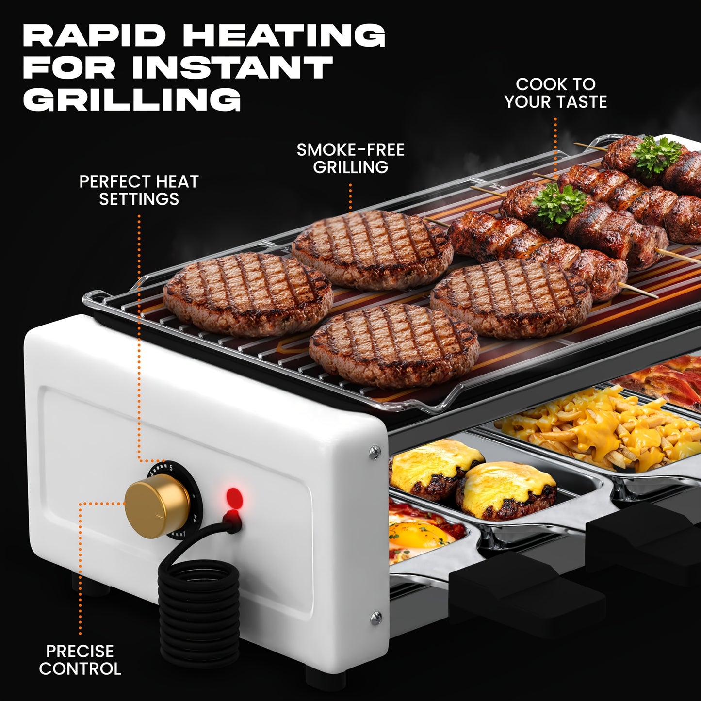 Non-Stick 4-In-1 Sausage Grill With Silicone Accessories