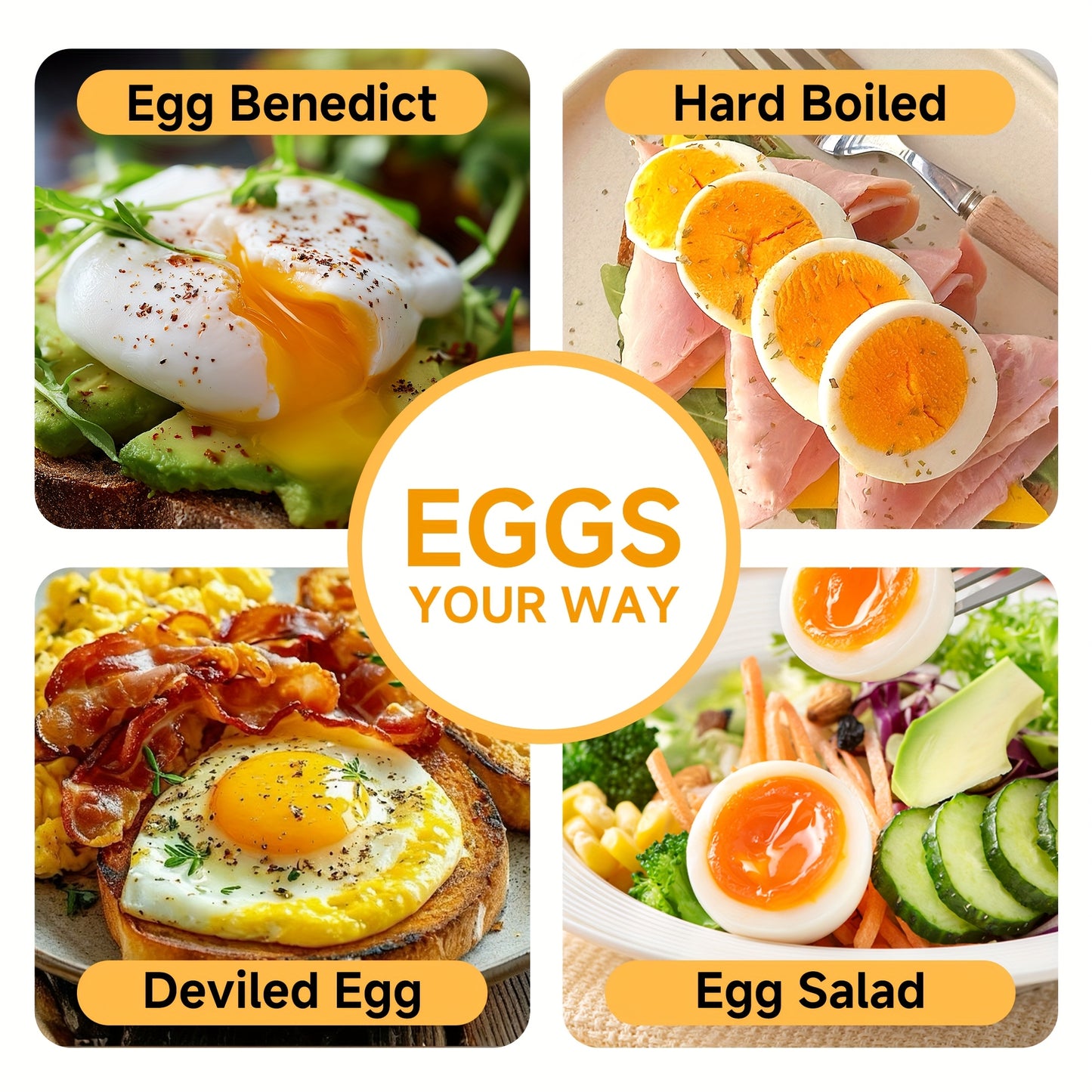 KOZEEWARM Double Layer Egg Cooker Auto Shut Off Boiled Eggs