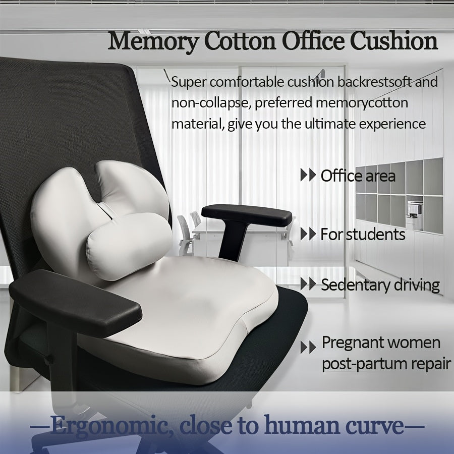 Ergonomic Memory Foam Lumbar Support Cushion for Car and Office