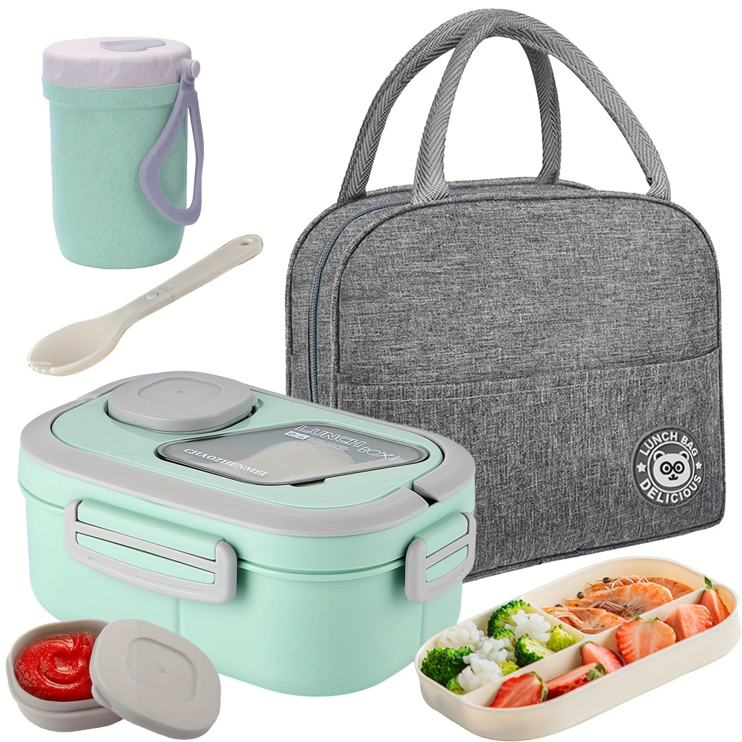 Multi-Layer Lunch Box Set With Cutlery And Cup Meal Bag - Revitalize Mind Body