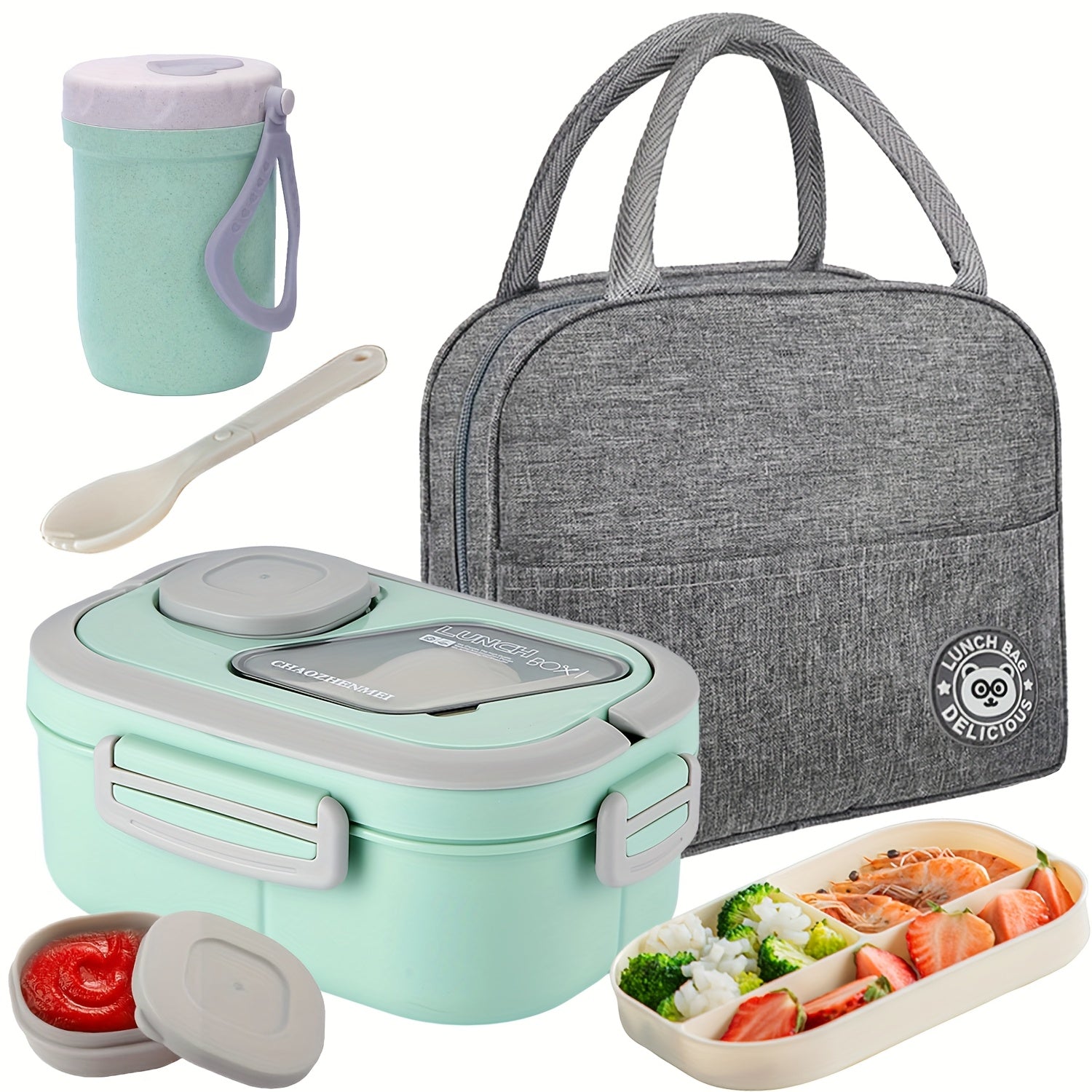 Multi-Layer Lunch Box Set With Cutlery And Cup Meal Bag - Revitalize Mind Body