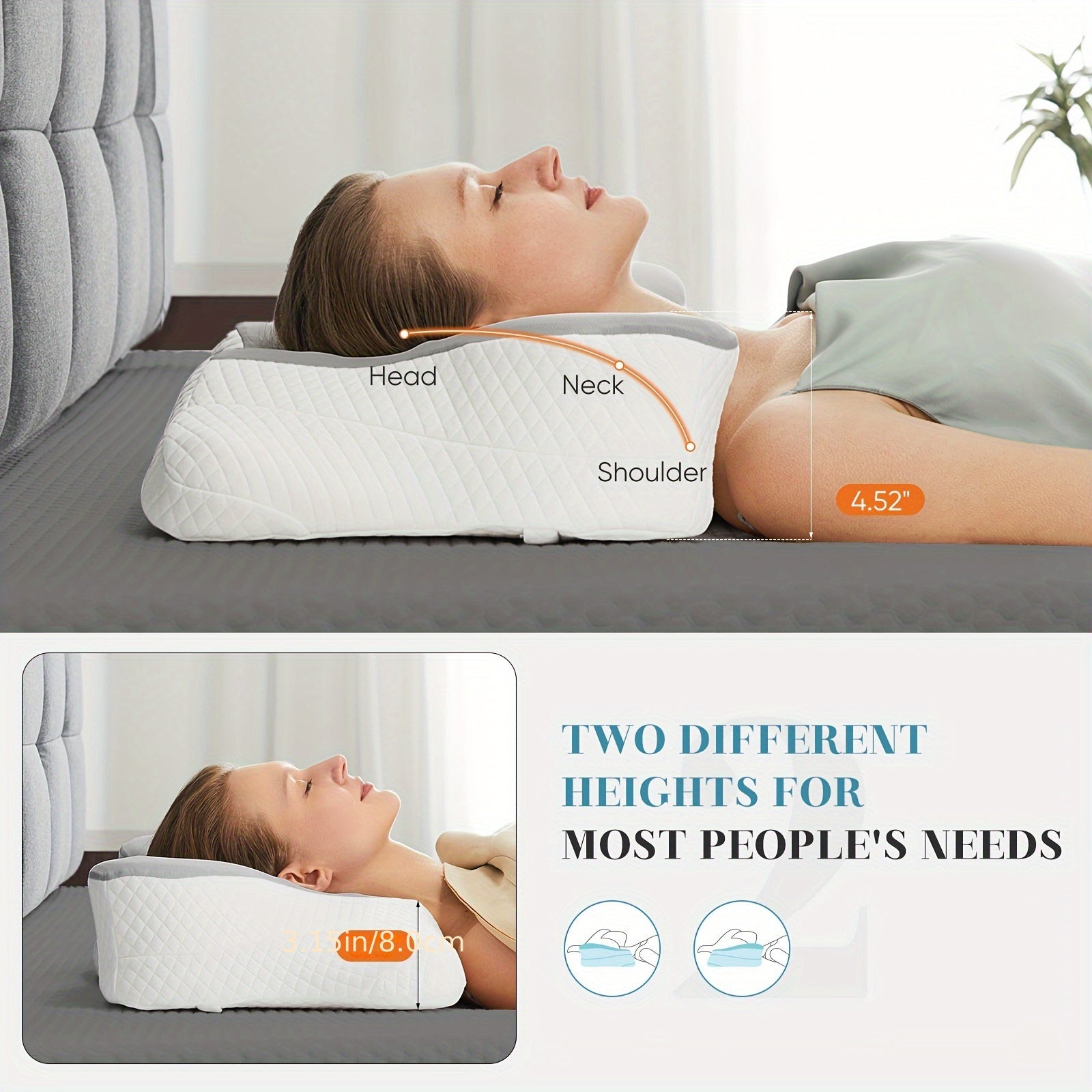 OLIXIS Cervical Neck Pillow Memory Foam Orthopedic Cooling Pillowcase - Revitalize Mind Body