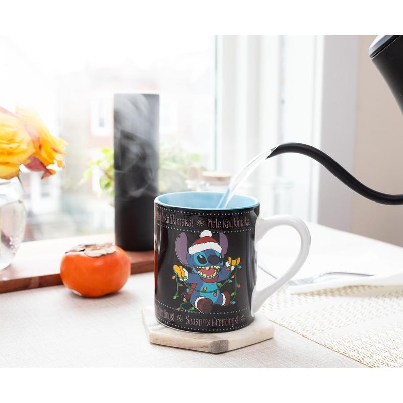 Silver Buffalo Disney Lilo & Stitch Holiday Sweater Heat-Reveal Ceramic Mug