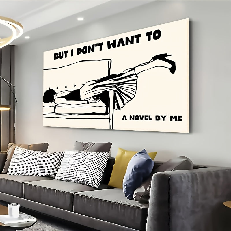 Wrapped Wooden Framed Canvas Poster With Funny Quotes Wall Art