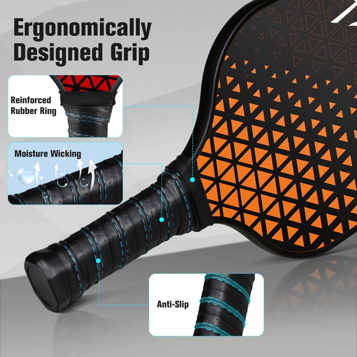 AMOSWIZ Fiberglass Pickleball Paddles Set Four With Balls For Beginners