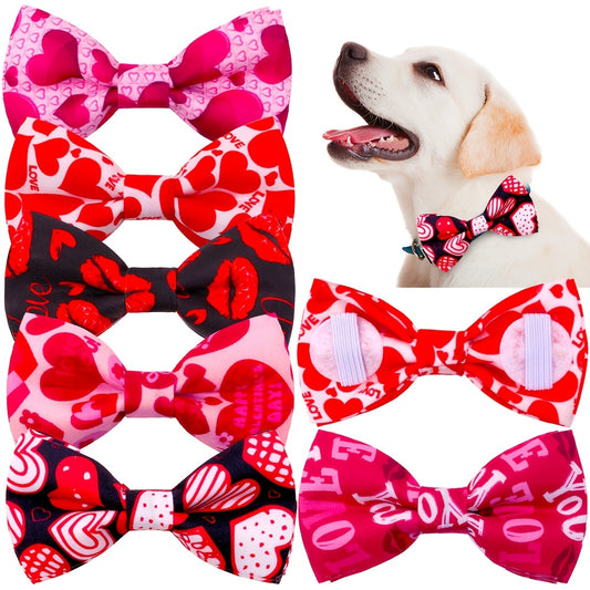 Valentine Dog Collars With Elastic Bands And Bowknots
