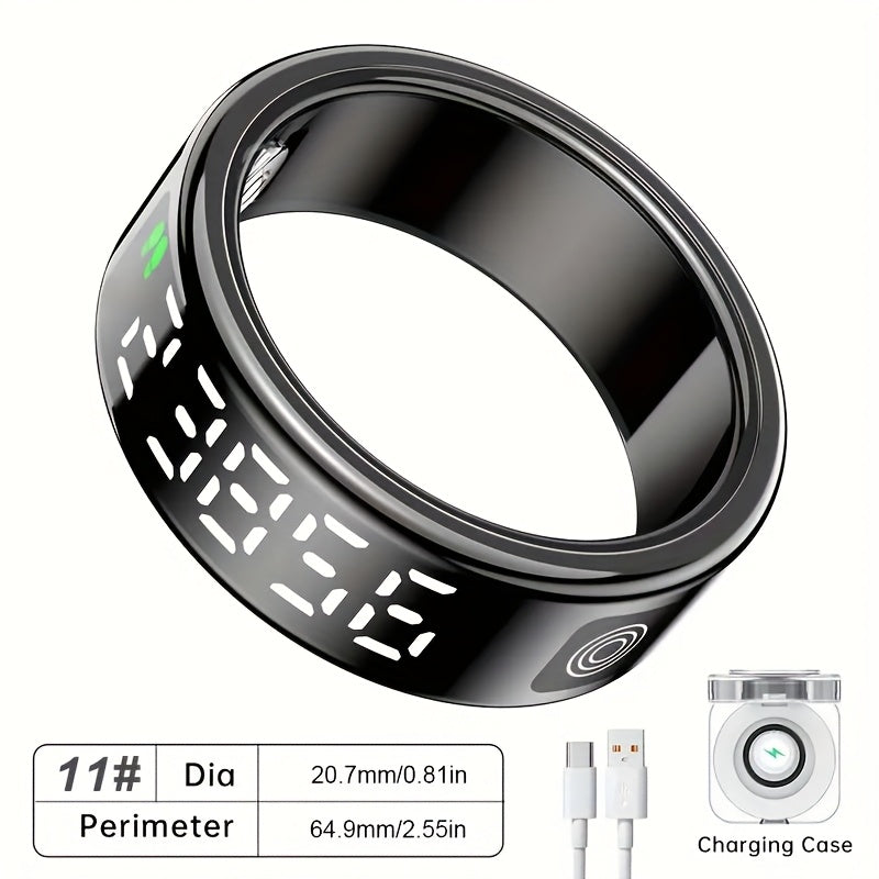 [Aura Pro Smart Ring] Aura Pro Stainless Steel Smart Ring | Activity & Sleep Tracker, Swimming Monitor, Gesture Photo Control | Long Battery Life, Portable Charging Case, Father's Day/Mother's Day Tech Gift For Women - Revitalize Mind Body