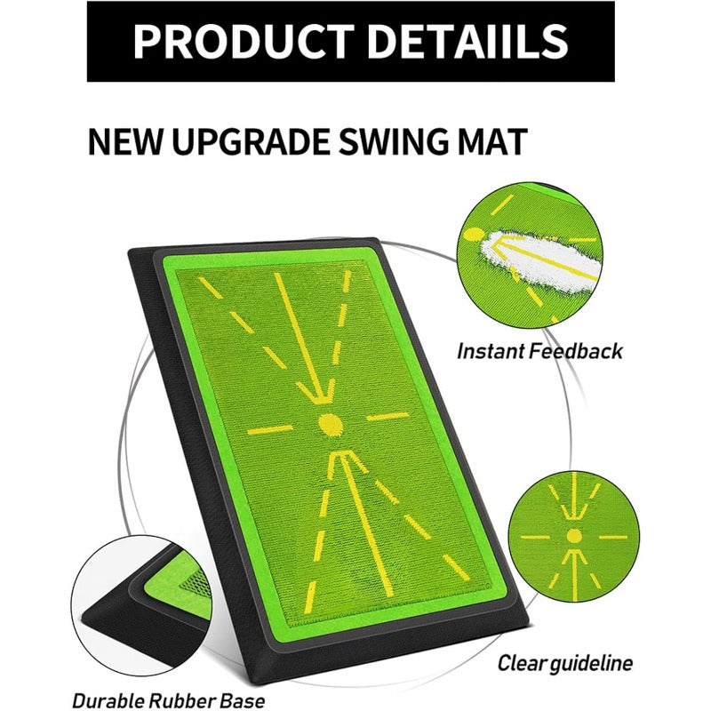 BIRDOCK Golf Swing Training Mat Pro Practice Pad Portable