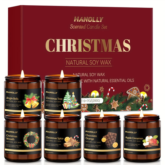 Christmas Scented Candle Gift Set for Holidays and Celebrations