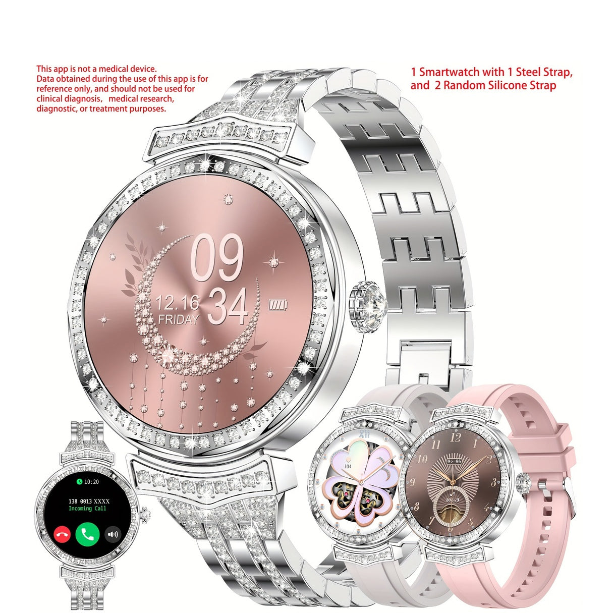 1.32" AMOLED Smart Watch For Women, Answer/Make Calls, Smart Fitness Watch For Women - Call Integration, Wireless Call Smart Watch For Android And IPhone, Fitness Tracker, Sleep Monitoring, Step Caloric, Call Information Prom - Revitalize Mind Body