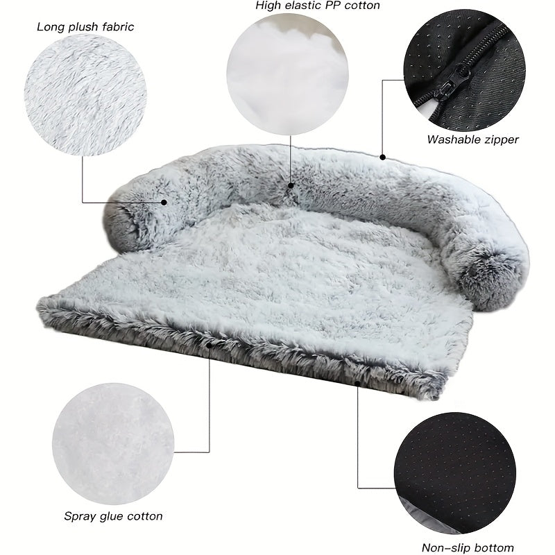 Fluffy Plush Calming Dog Bed With Washable Removable Cover
