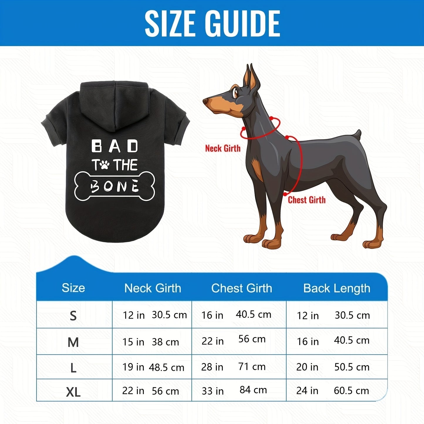 BINGPET Bad to the Bone Dog Hoodie for All Seasons