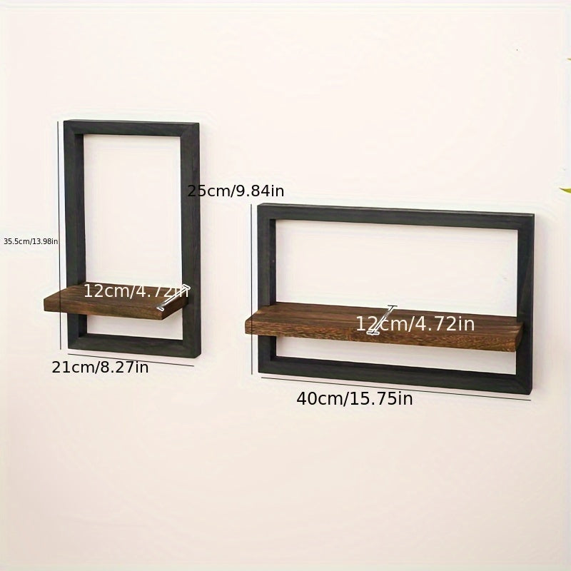 LOOBANI Rustic Wooden Hanging Shelf Bracket Wall Mounted