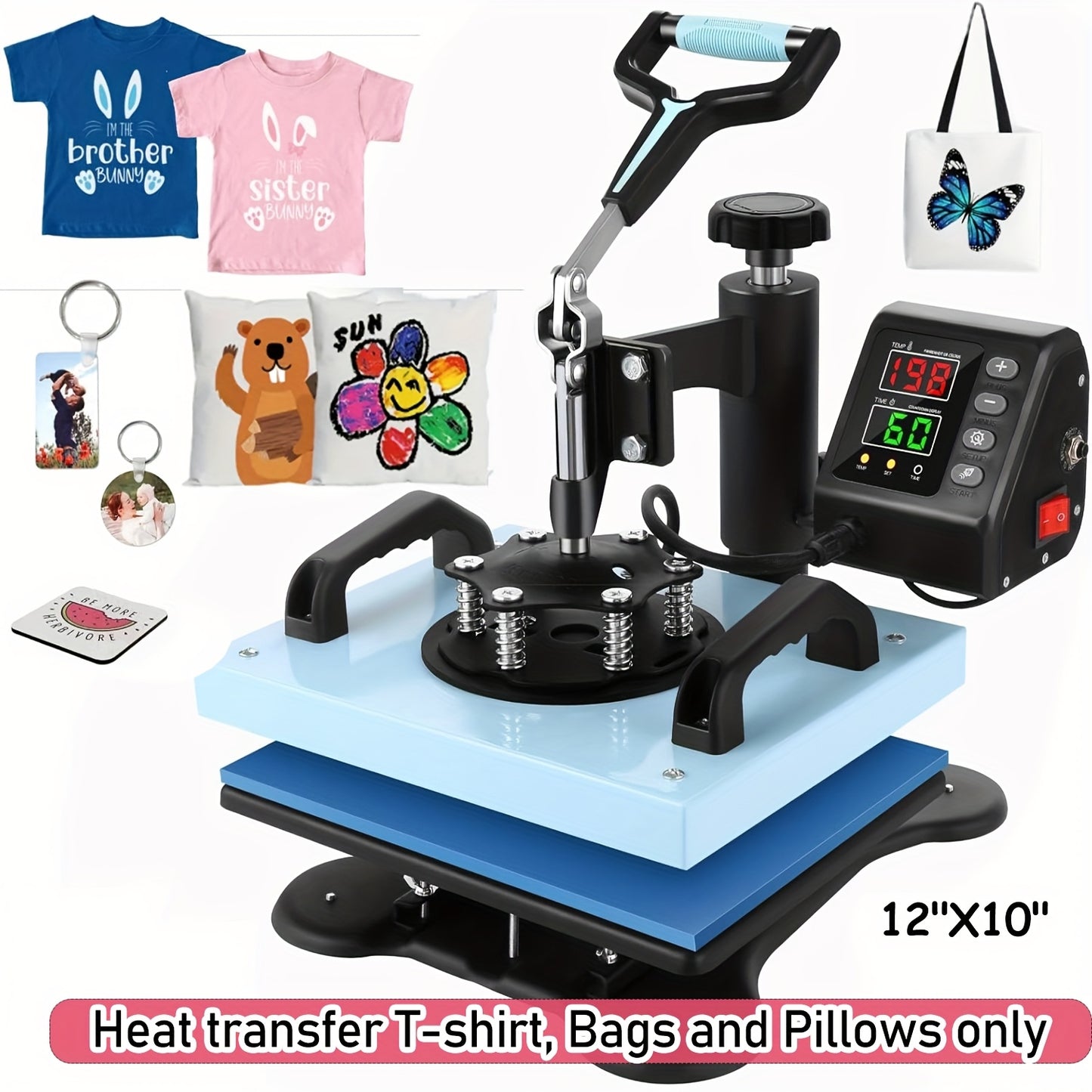 HOMDOX Sublimation Heat Press 8-In-1 Professional Combo