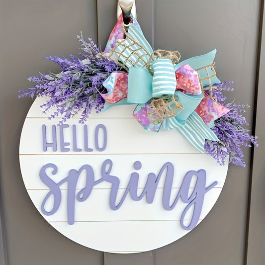 Hello Spring Wreath With 3D Letters Farmhouse Door Decor