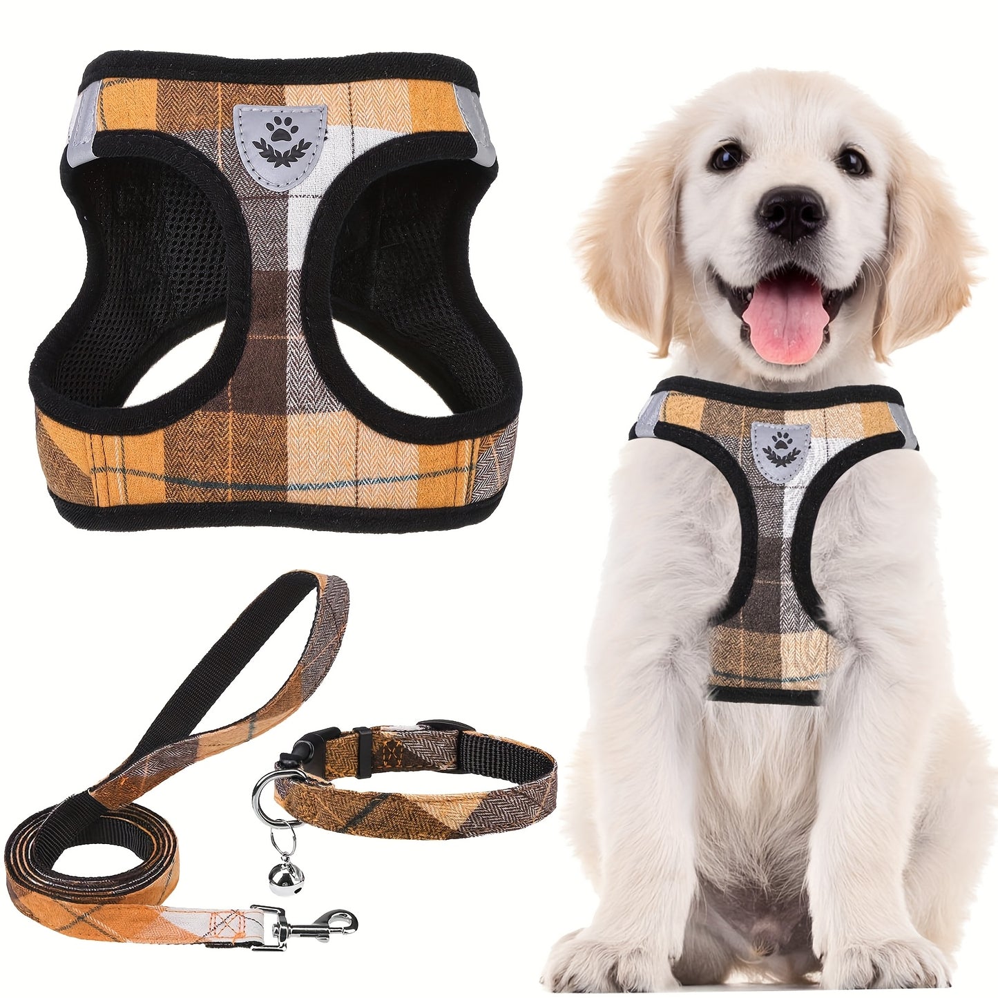 BEAUTYZOO No-Pull Dog Harness Collar And Leash Set