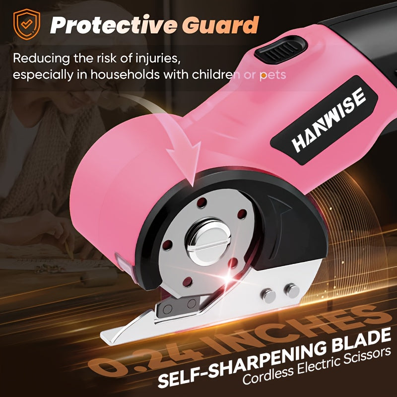 HANWISE Cordless Electric Scissors USB Rechargeable 10000RPM