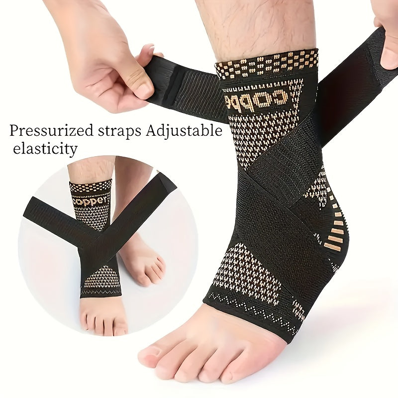 ROORUNS Ankle Support Brace Copper Fiber Compression Sleeves for Running - Revitalize Mind Body