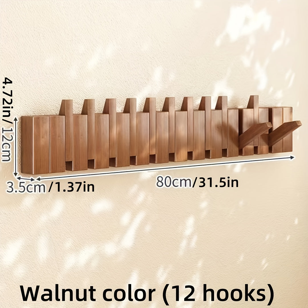 Ecoboom Boho Style Wooden Piano Key Wall Rack Coat Hook