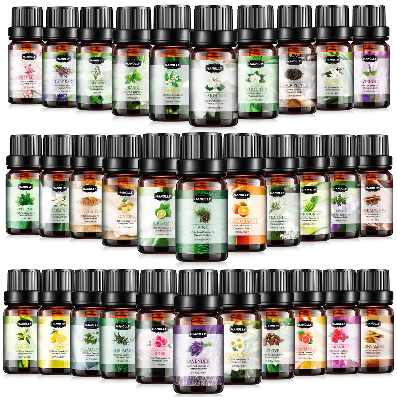 Essential Oils Set, Essential Oil Kit for Diffuser, Humidifier, Scented Candle (32 x 5ml) - Amazing Gift Set for Women, lover, Friends - Revitalize Mind Body
