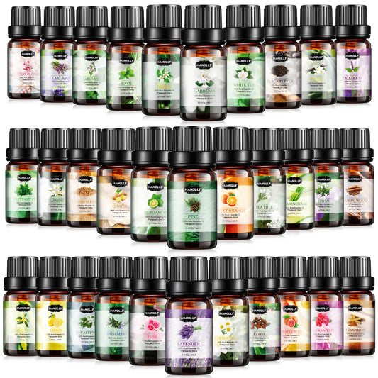 Essential Oils Set, Essential Oil Kit for Diffuser, Humidifier, Scented Candle (32 x 5ml) - Amazing Gift Set for Women, lover, Friends - Revitalize Mind Body