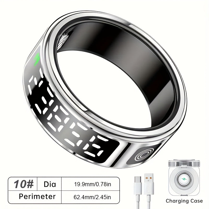 [Aura Pro Smart Ring] Aura Pro Stainless Steel Smart Ring | Activity & Sleep Tracker, Swimming Monitor, Gesture Photo Control | Long Battery Life, Portable Charging Case, Father's Day/Mother's Day Tech Gift For Women - Revitalize Mind Body