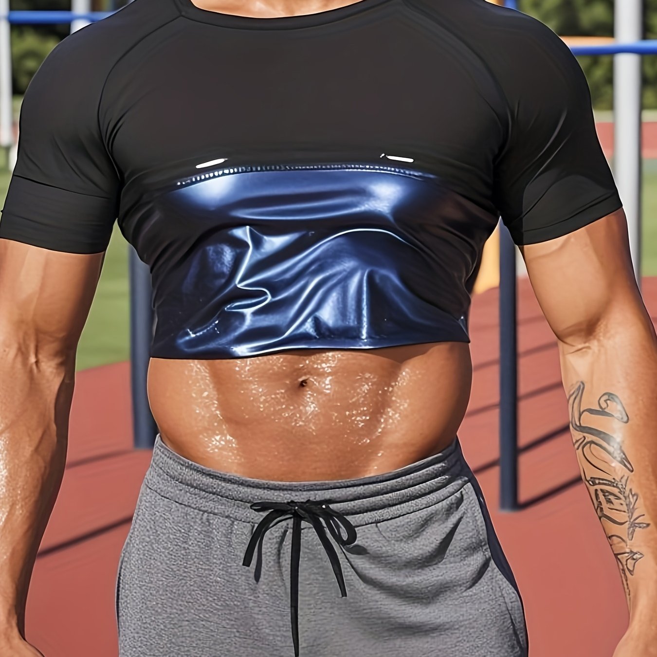 Men's Heat Trapping Sauna Shirt Sweat Enhancing Workout Top - Revitalize Mind Body
