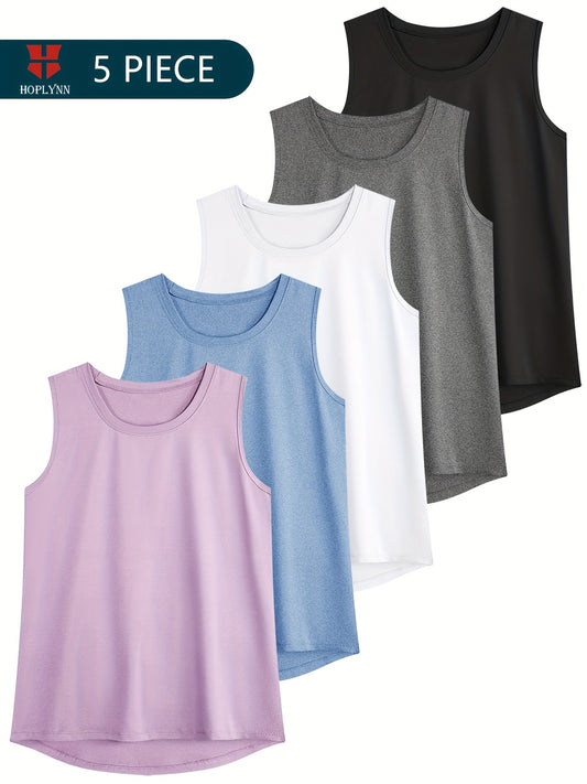 HOPLYNN Quick Dry Tank Tops 5 Pack for Women Breathable