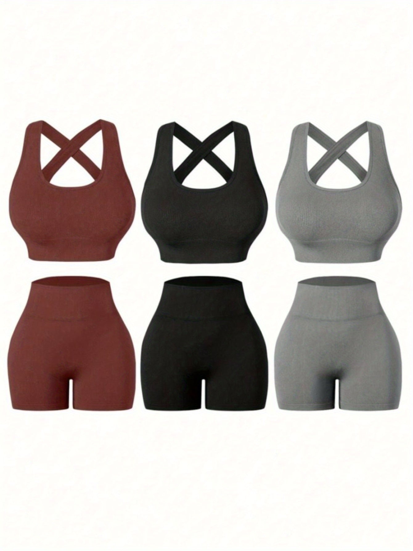 Teeraphique Women's Fitness Suit Three Piece Set