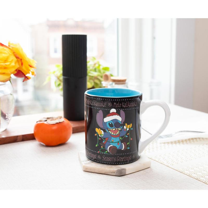 Silver Buffalo Disney Lilo & Stitch Holiday Sweater Heat-Reveal Ceramic Mug