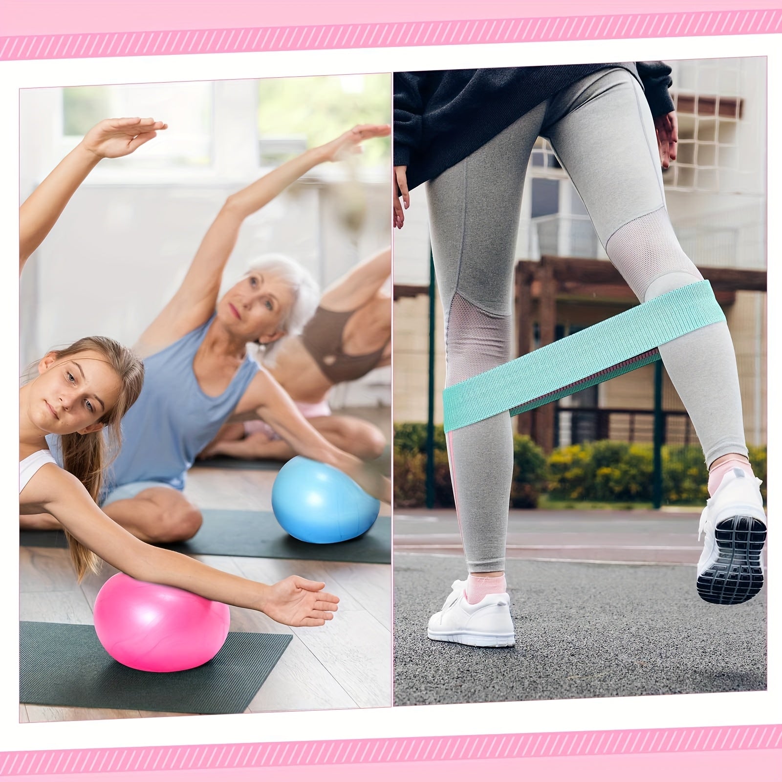 Pilates Ring And Ball Set With Resistance Bands And Strap - Revitalize Mind Body