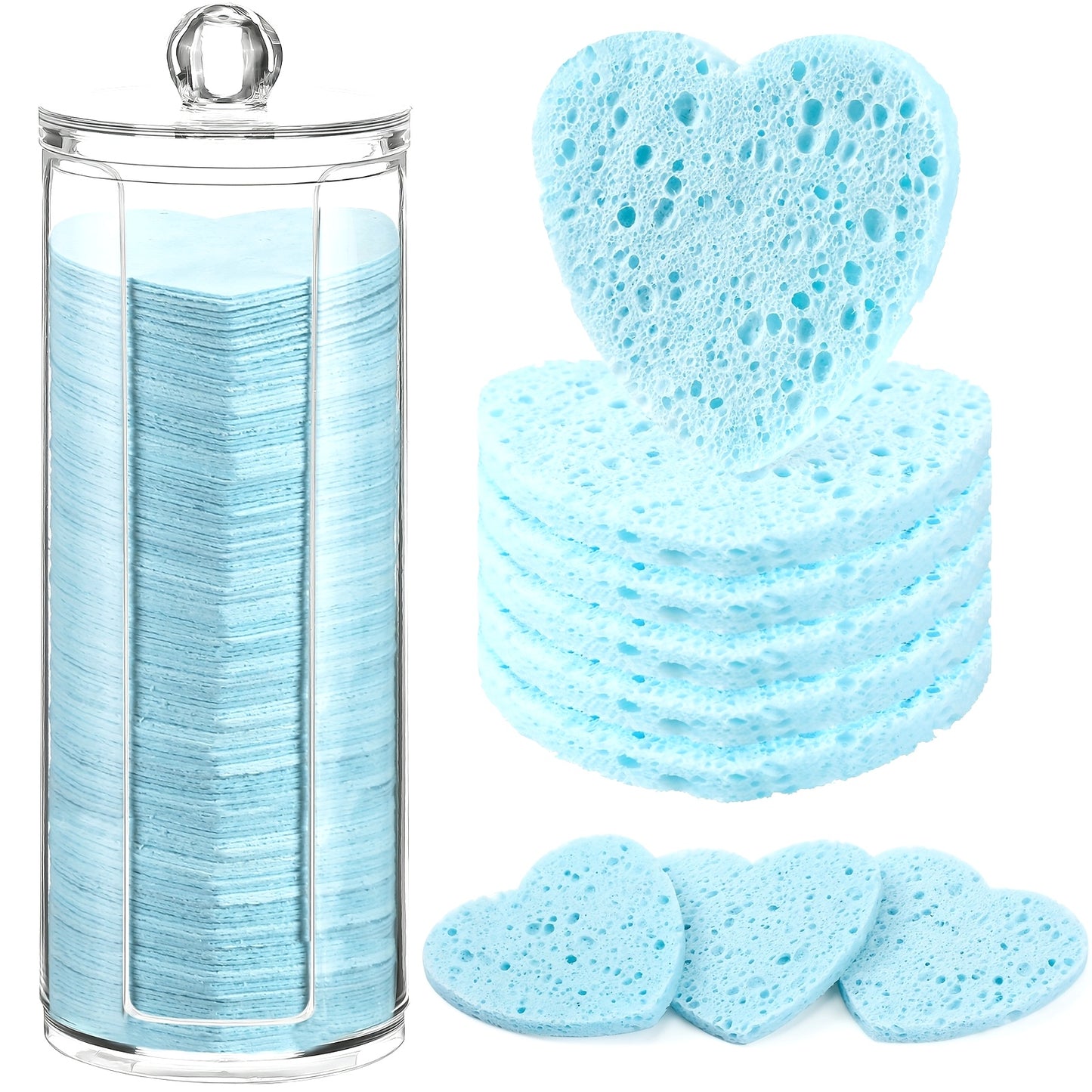 Outus Facial Sponges With Storage Container For Cleansing