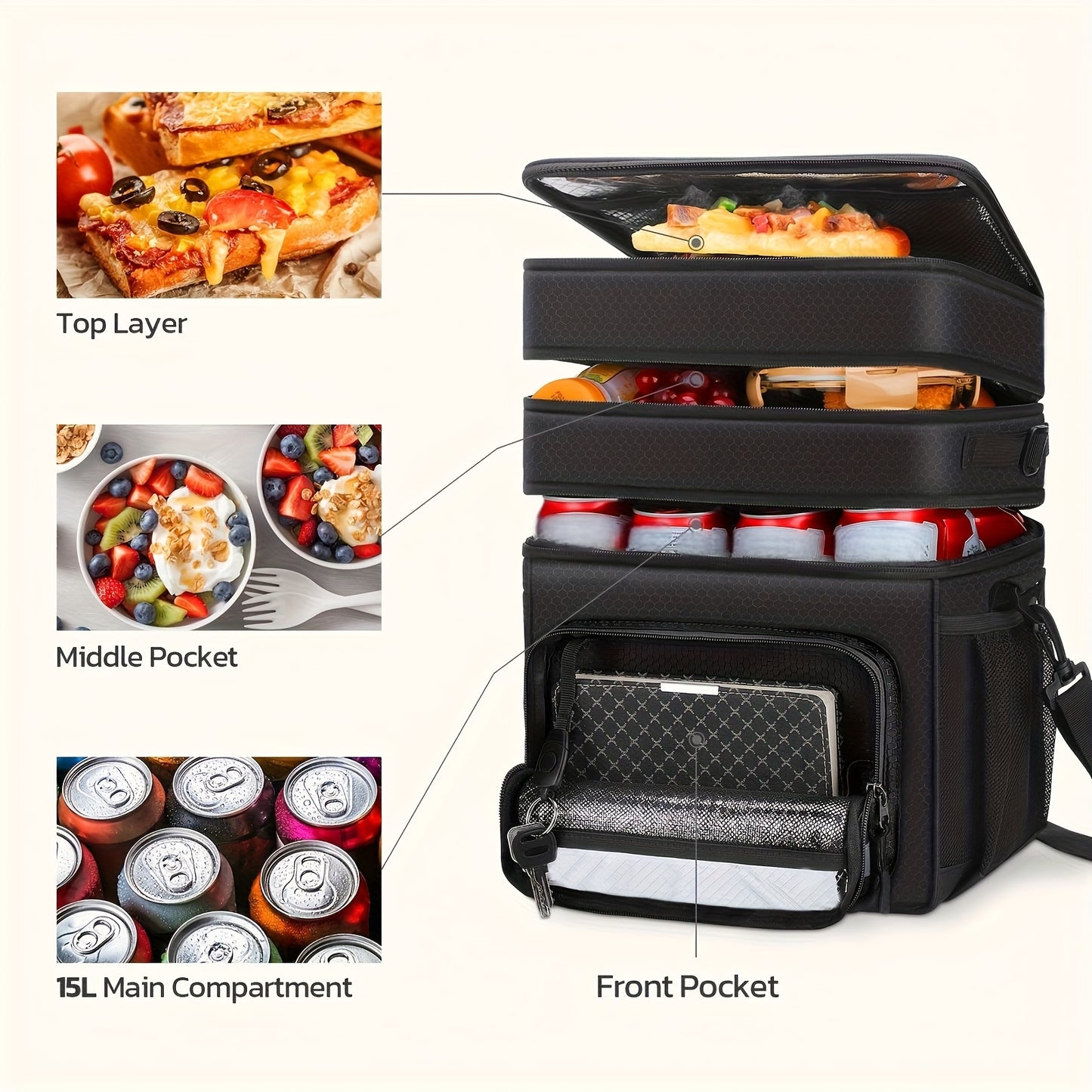 Insulated Leakproof Lunch Cooler Bag for Office and Picnics - Revitalize Mind Body