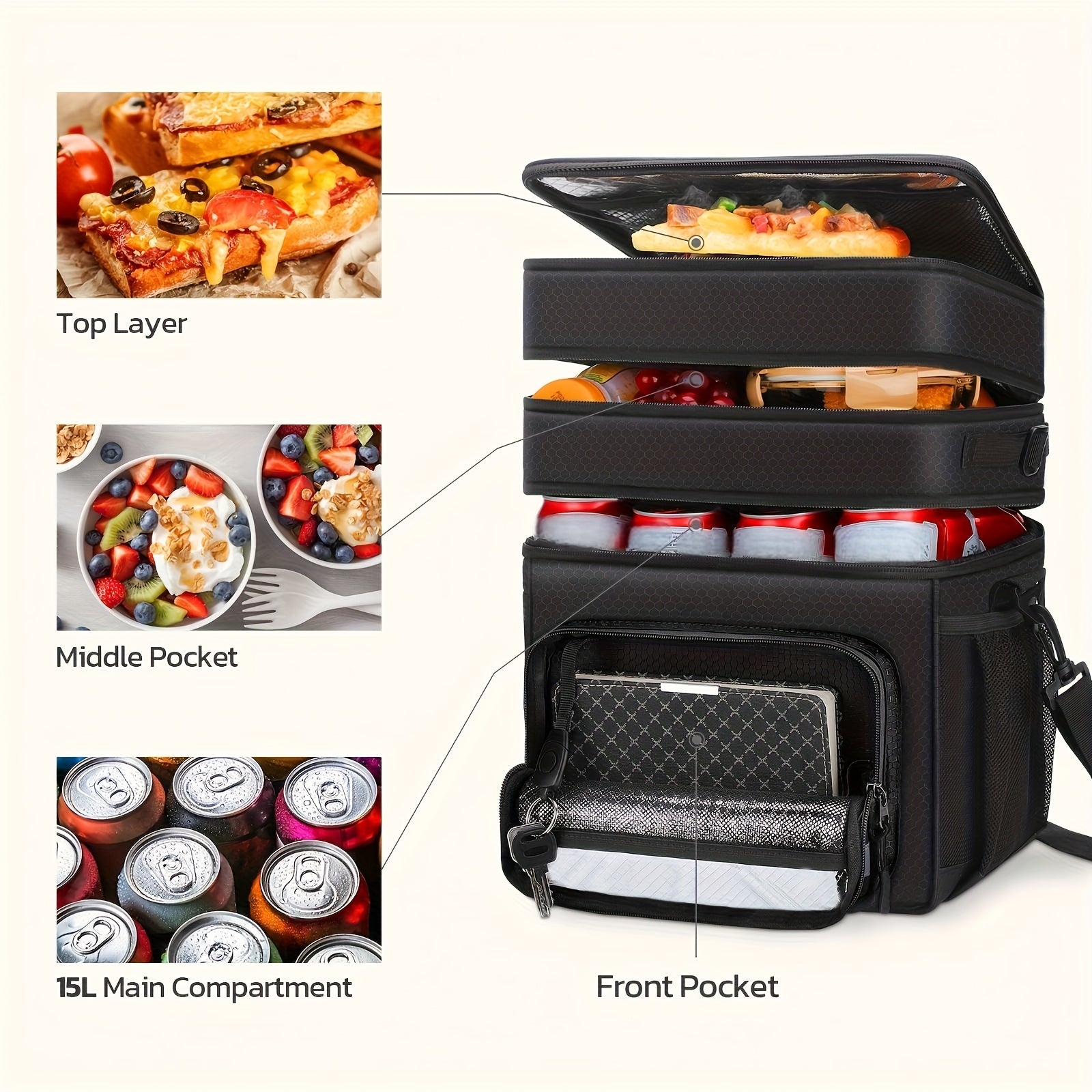 Insulated Leakproof Lunch Cooler Bag for Office and Picnics - Revitalize Mind Body