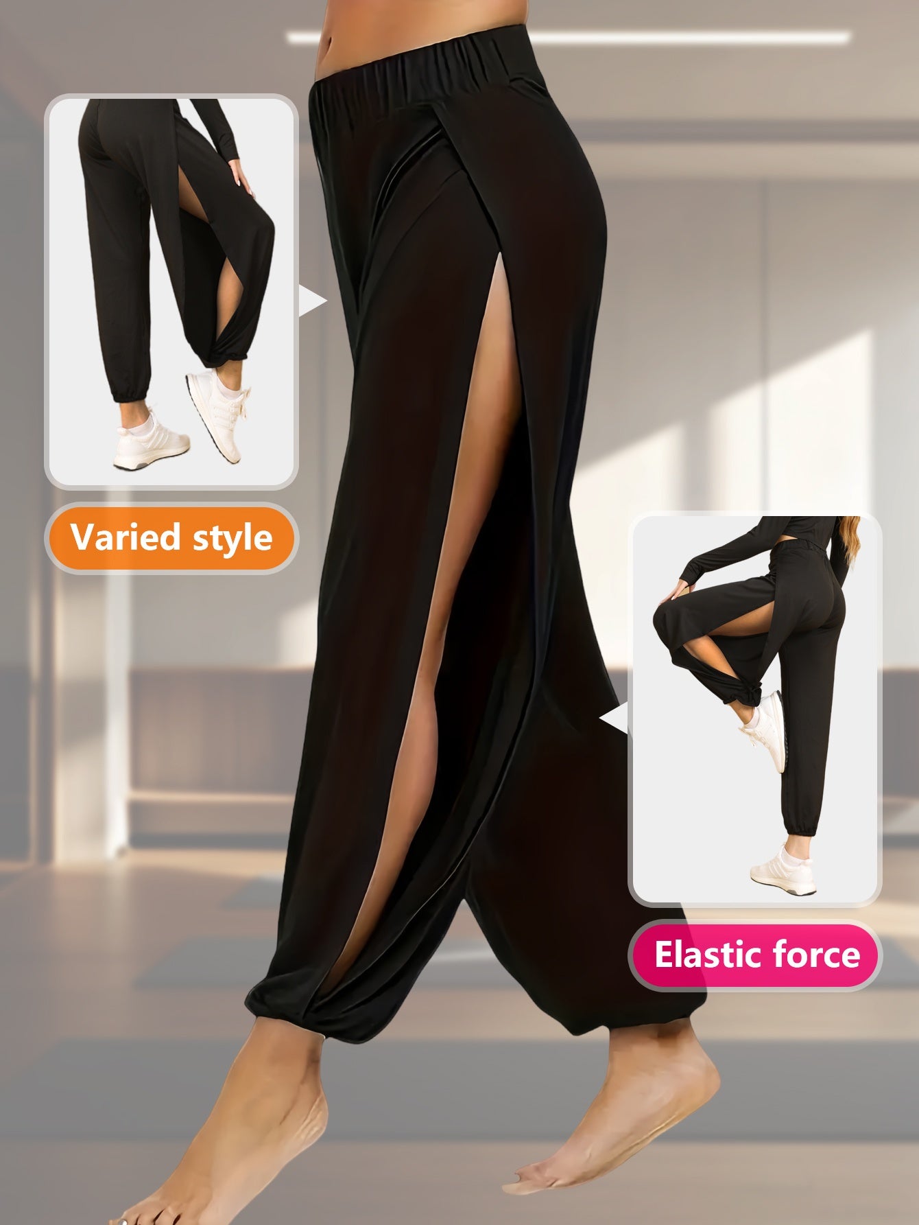 Women's Fashionable Split Casual Trousers by Unknown Brand