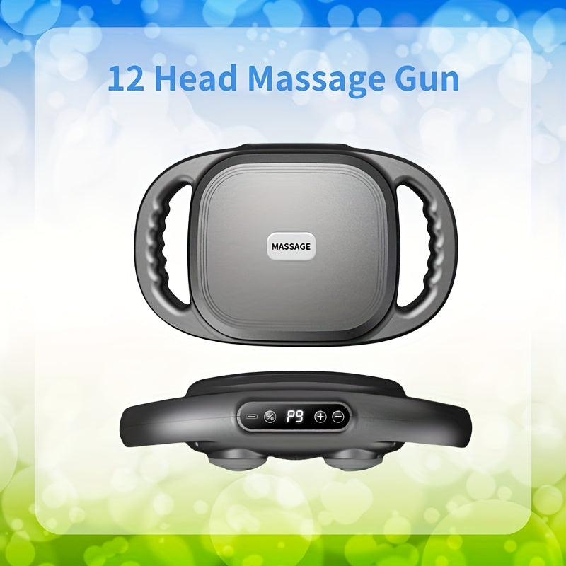 12-Head Massage Gun Set, Deep Tissue Percussion Massager with 12 Massages Heads, Quiet Muscle Massage Gun for Back, Shoulders, Legs, Foot - Revitalize Mind Body