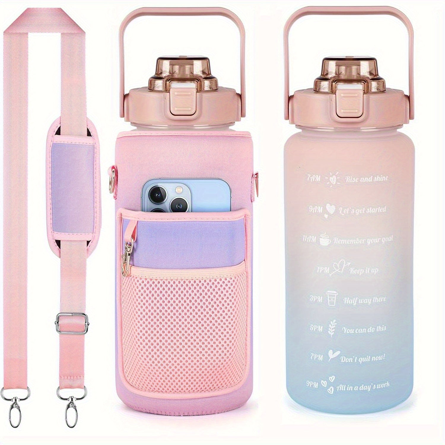 Aobteeny Leakproof Tritan Water Bottle With Time Stamp - Revitalize Mind Body