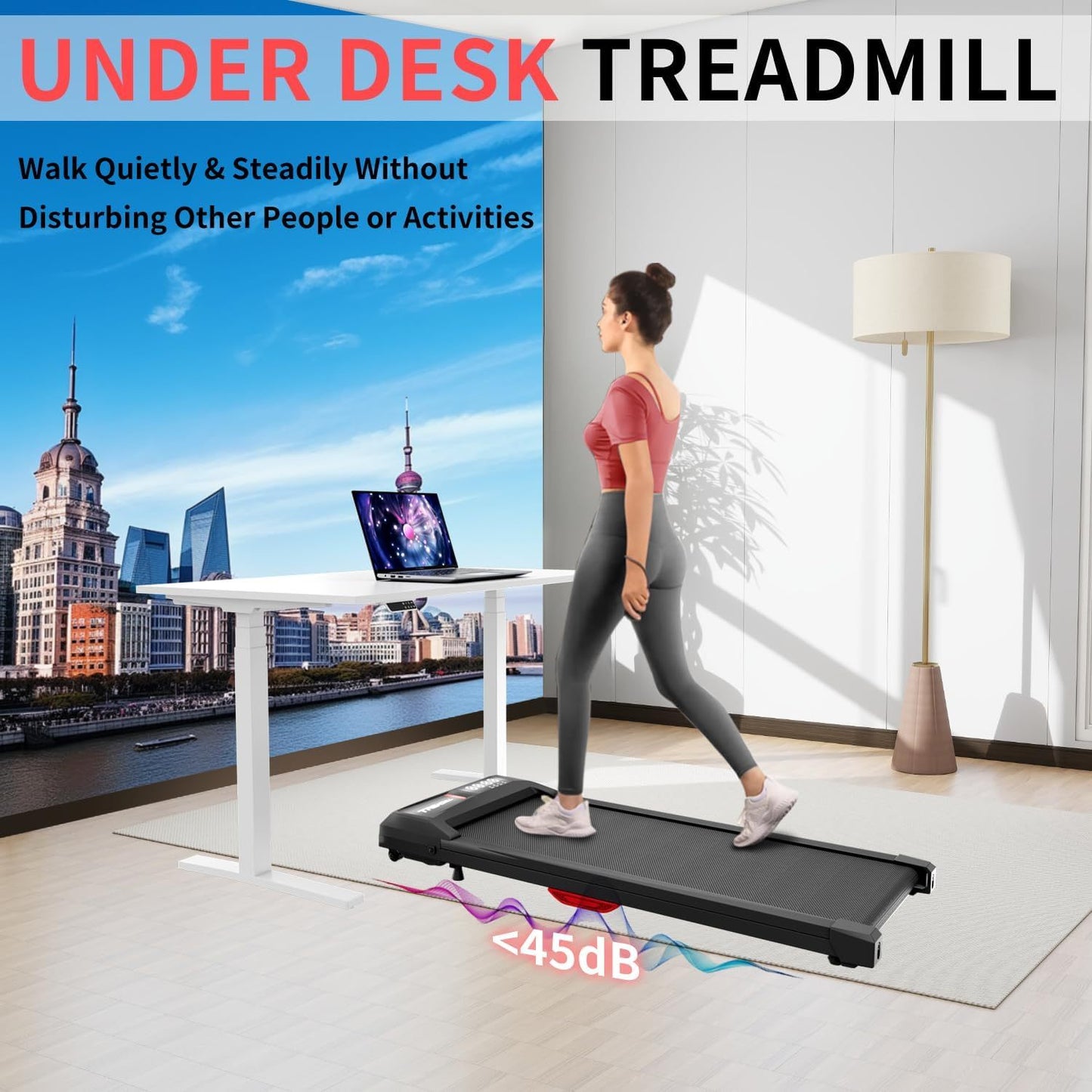 Upreign 3 In 1 Portable Treadmill Walking Pad With Incline