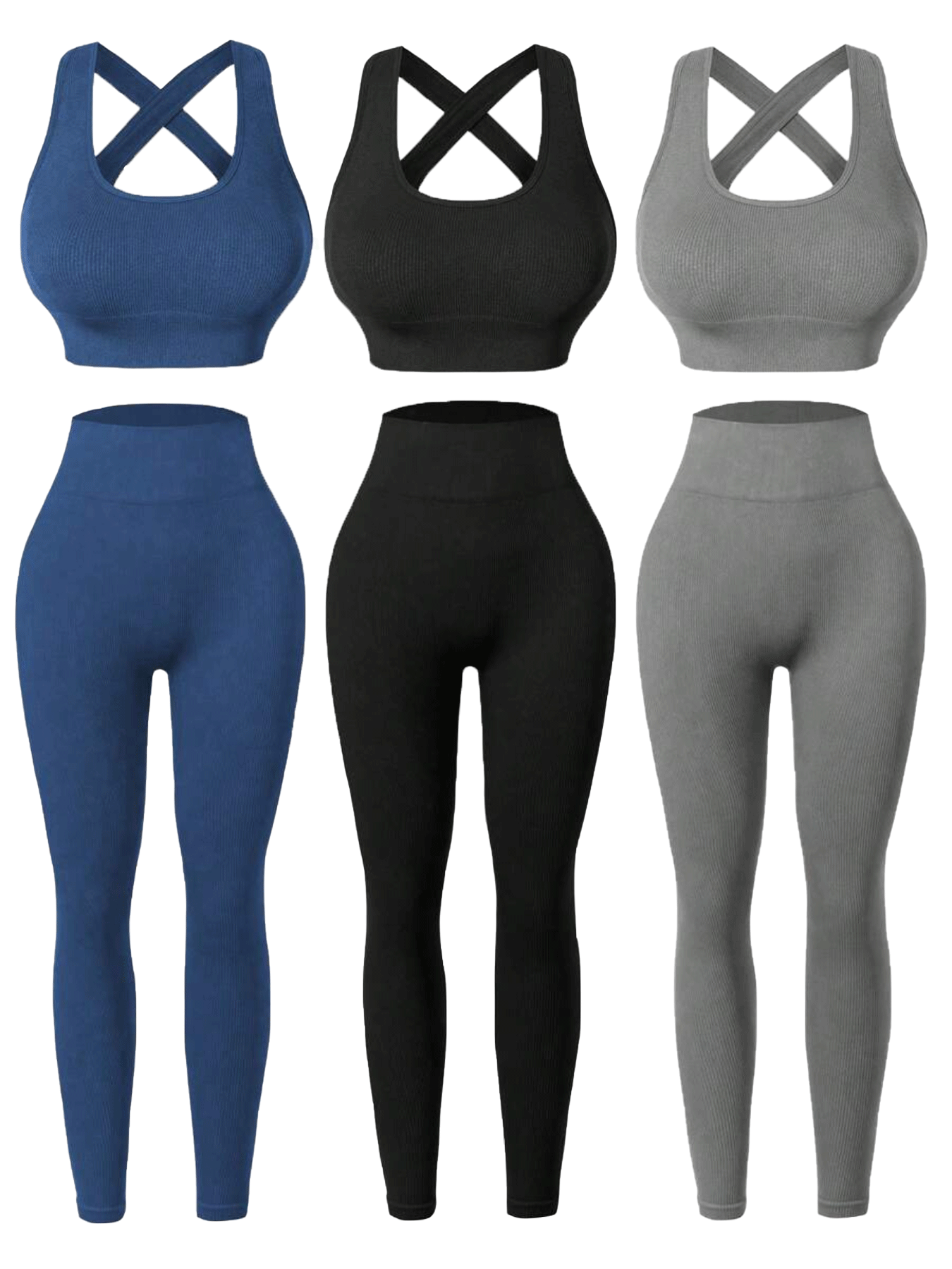 Three Seamless Women's Activewear Sets by NoEnName