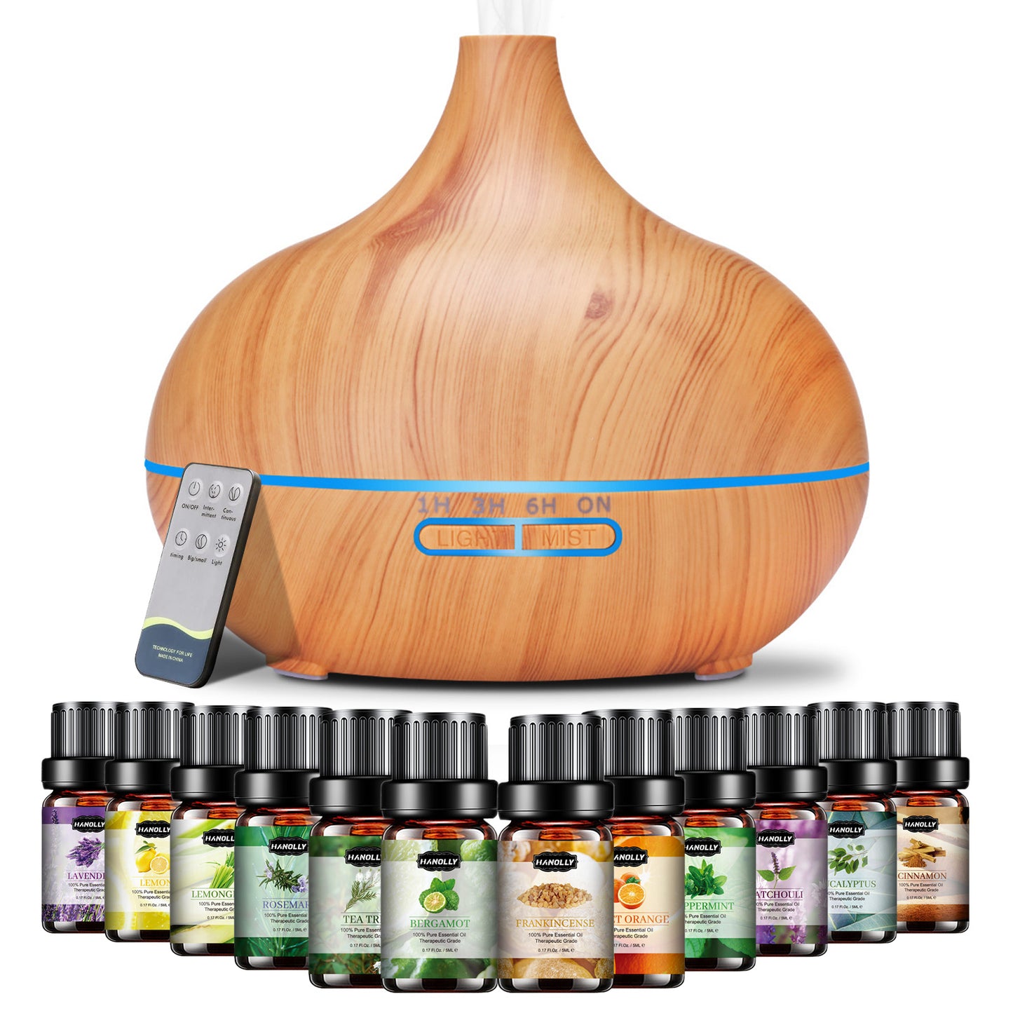 TOTATUIT Essential Oil Diffuser with Remote Control and Oils