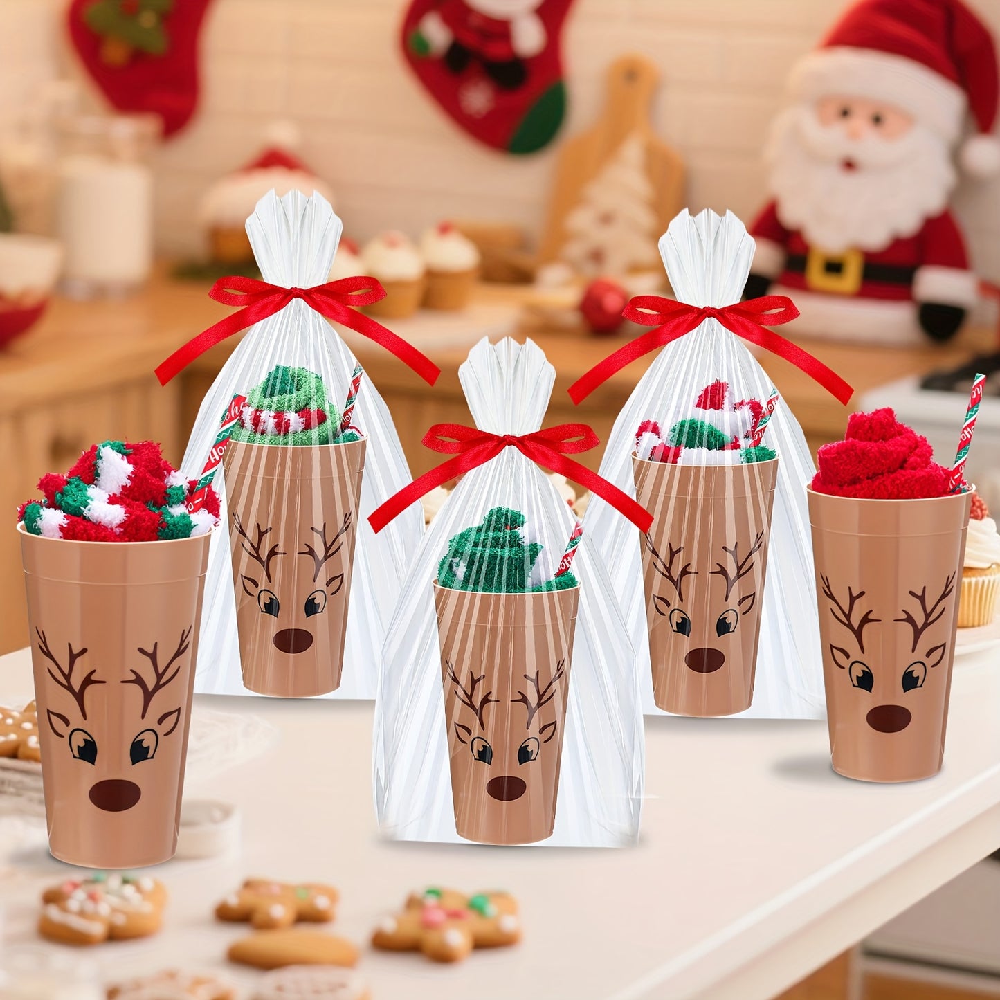 PATELAI Funny Christmas Fuzzy Socks For Women 10 Sets