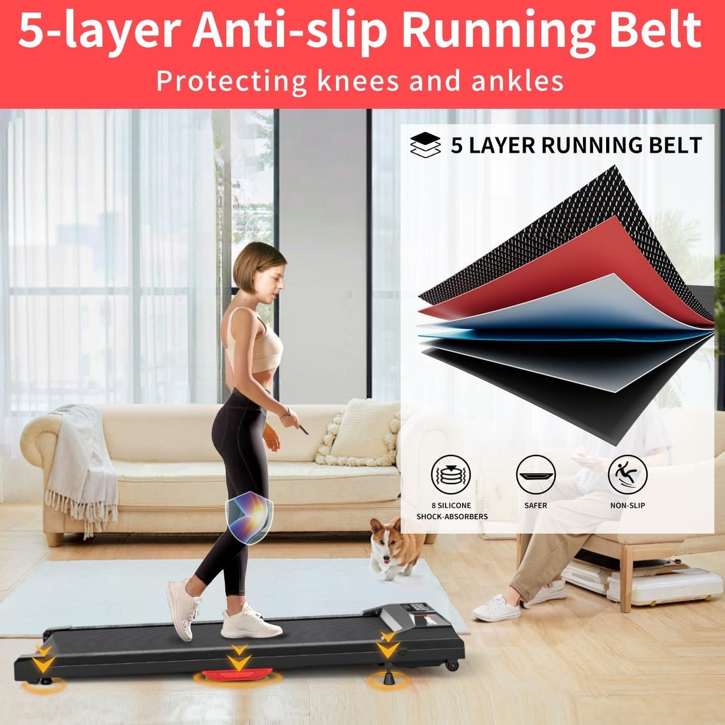 Upreign 3 In 1 Portable Treadmill Walking Pad With Incline